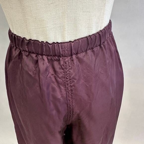 Babette SF satin burgundy wide leg ankle pant size Small Rayon elastic waist - Picture 16 of 16